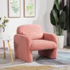 Streamdale Furniture Streamdale Pink Teddy Fleece Armchair With Pillow