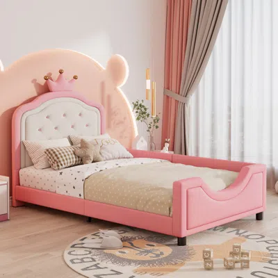 Streamdale Furniture Streamdale Pink Twin Daybed With Crown Headboard