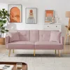 Streamdale Furniture Streamdale Pink Velvet Sofa Bed