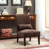 Streamdale Furniture Streamdale Pisano Contemporary Chenille Fabric Armless Accent Chair With Pillow, Chocolate