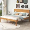Streamdale Furniture Streamdale Platform Bed Frame With Headboard, Oak (queen) In Brown