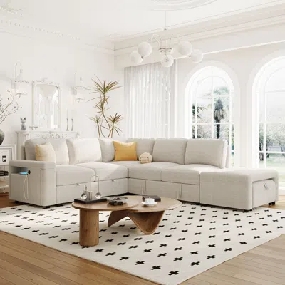 Streamdale Furniture Streamdale Plush And Practical Expansive 6-seat L-shaped Sofa With Storage & Charging