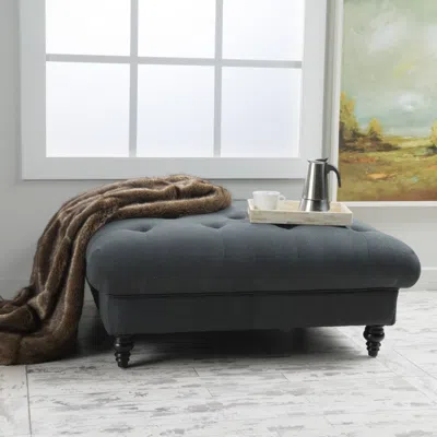 Streamdale Furniture Streamdale Plush And Versatile Velvet Ottoman With Tufted Top