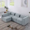 Streamdale Furniture Streamdale Plush Chenille Sofa With Modular Seating, Sleeper Bed, And Ottoman