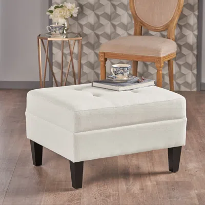 Streamdale Furniture Streamdale Plush Ottoman With Birch Legs For Comfort And Style In Neutral