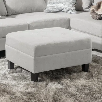 Streamdale Furniture Streamdale Plush Ottoman With Birch Legs For Comfort And Style In Gray