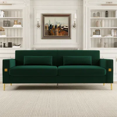 Streamdale Furniture Streamdale Plush Sofa With Removable Seat In Green