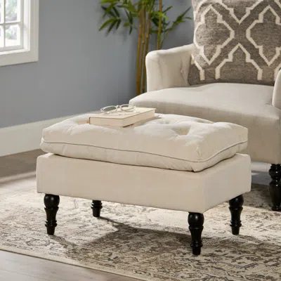 Streamdale Furniture Streamdale Plush Tufted Ottoman Comfort & Style For Your Interior In Neutral