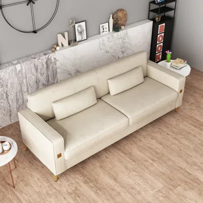 Streamdale Furniture Streamdale Plush Velvet Sofa With Removable Cushions & High Legs