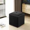 Streamdale Furniture Streamdale Plush Velvet Square Ottoman With Studded Trim And Single Tuft