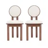 Streamdale Furniture Streamdale Polyester Beige Fabric Dining Chair With Wooden Frame (set Of 2)-natural In Brown