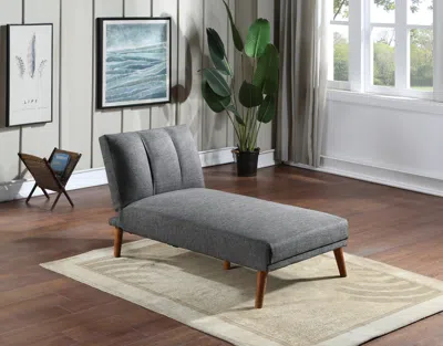 Streamdale Furniture Streamdale Polyfiber Adjustable Chaise Bed Living Room Solid Wood Legs Plush In Gray