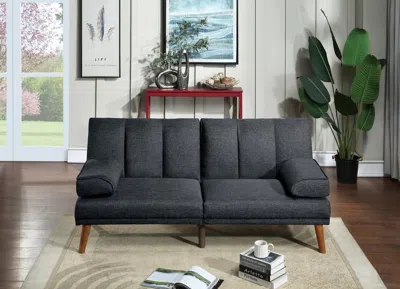 Streamdale Furniture Streamdale Polyfiber Adjustable Sofa Bed Living Room Solid Wood Legs In Gray