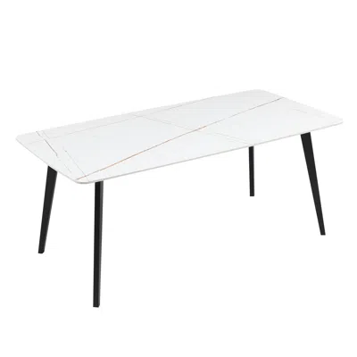 Streamdale Furniture Streamdale Porcelain Dining Table White 70"