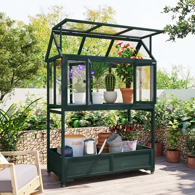 Streamdale Furniture Streamdale Portable Cold Frame Greenhouse With Wheels