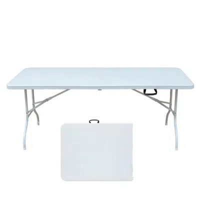 Streamdale Furniture Streamdale Portable Folding Table For Picnics And Parties In White
