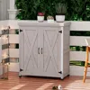 Streamdale Furniture Streamdale Potting Bench With Storage Cabinet And Metal Table Top For Outdoor Patio, Outdoor Work St