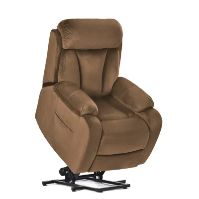 Streamdale Furniture Streamdale Power Lift Recliner - Elderly, Remote, Soft, Brown