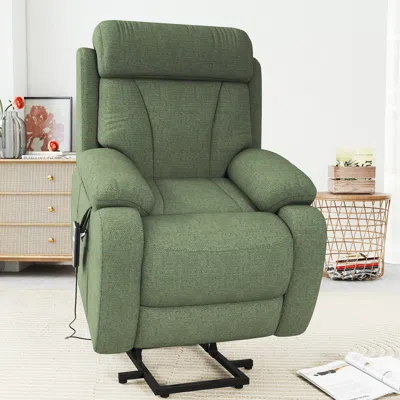 Streamdale Furniture Streamdale Power Lift Recliner For Elderly Heavy Duty Remote Control Dark Green