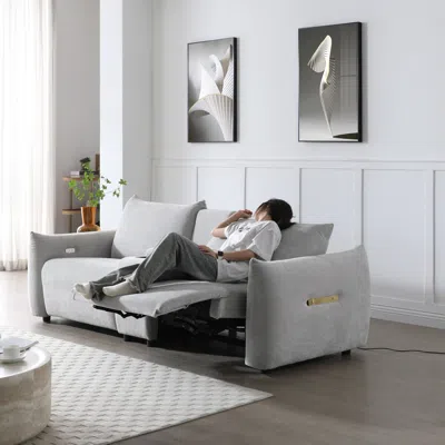 Streamdale Furniture Streamdale Power Lift Sofa With Cup Holders, Usb, Storage, Sleeper
