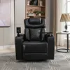 Streamdale Furniture Streamdale Power Recliner With Swivel, Tray Table, Phone Holder In Black