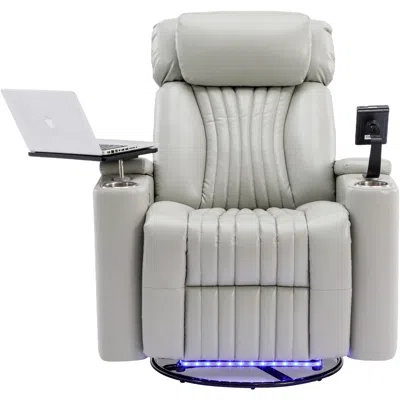 Streamdale Furniture Streamdale Power Swivel Recliner With Home Theater Features