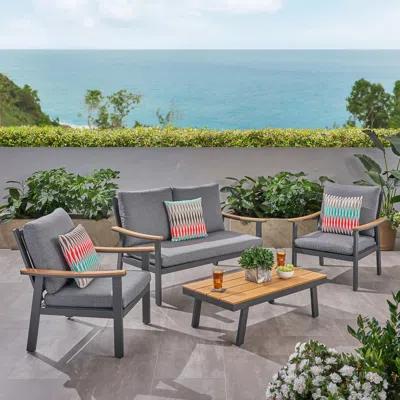 Streamdale Furniture Streamdale Premium 4-person Chat Set With Water-resistant Cushions And Mesh Seats
