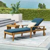 Shop Streamdale Furniture Streamdale Premium Acacia Wood Chaise Lounge With Adjustable Seating And Water-resistant Cushions