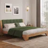 Streamdale Furniture Streamdale Premium Pine Wood King Bed Frame - Mid Century Modern, Natural & Green