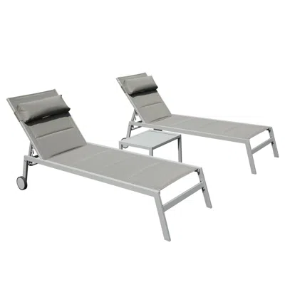 Streamdale Furniture Streamdale Premium Textile & Aluminum Lounge Chair Adjustable