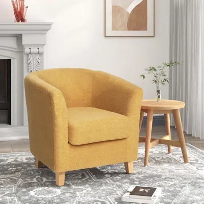 Streamdale Furniture Streamdale Prescott Tub Design Club Chair In Mustard Yellow
