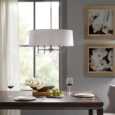Streamdale Furniture Streamdale Presidio 5-light White Drum Shade Chandelier