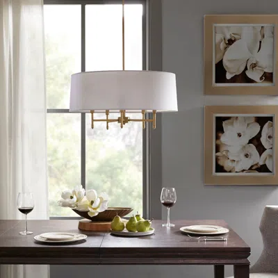 Streamdale Furniture Streamdale Presidio 5-light White Drum Shade Chandelier