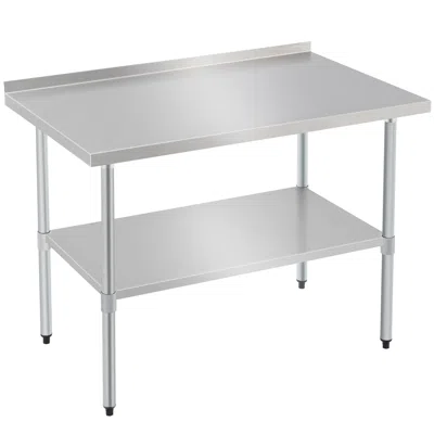 Streamdale Furniture Streamdale Profeeshaw Stainless Steel Prep Table, 30x48" With Backsplash
