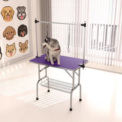 Streamdale Furniture Streamdale Professional Pet Grooming Table With Storage In Gold