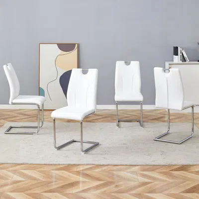 Streamdale Furniture Streamdale Pu Dining Chair Set (set Of 4)