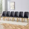 Streamdale Furniture Streamdale Pu Dining Chairs (pack Of 6) Modern Style And Comfort