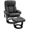 Streamdale Furniture Streamdale Pu Leather Massage Recliner Chair With Ottoman 10 Point Vibration Swiveling Armchair, Bla