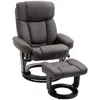 Streamdale Furniture Streamdale Pu Leather Massage Recliner Chair With Ottoman 10 Point Vibration Swiveling Armchair, Bro