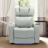 Streamdale Furniture Streamdale Pu Leather Power Recliner W/ Cooling Cup Holder, Bluetooth & Usb