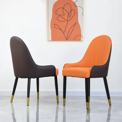Streamdale Furniture Streamdale Pu Sponge Dining Chairs, Set Of 2