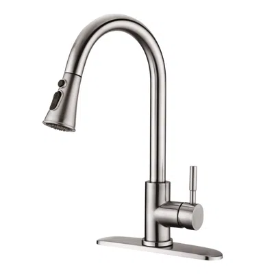 Streamdale Furniture Streamdale Pull Down Kitchen Faucet With Sprayer Stainless Steel Brushed
