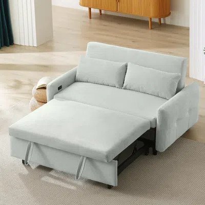 Streamdale Furniture Streamdale Pull-out Sofa Bed Modern 2-seat Loveseat With Usb Ports