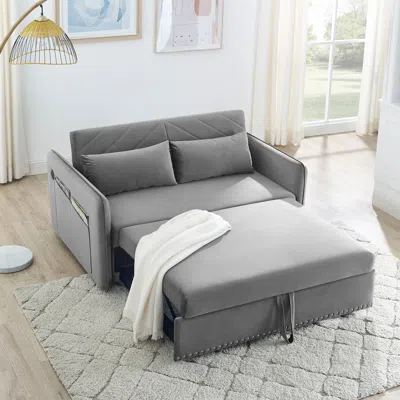 Streamdale Furniture Streamdale Pull-out Sofa Sleeper In Gray