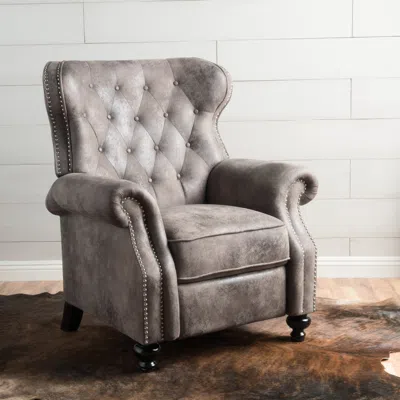 Streamdale Furniture Streamdale Push Back Recliner With Rolled Arms, Cocoon Comfort