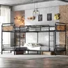Streamdale Furniture Streamdale Quad Bunk Bed, Heavy Duty Metal, Detachable Triple/twin, Black