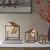 Streamdale Furniture Streamdale Quad Gold Cubes 3-piece Tabletop Decor Set