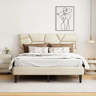 Streamdale Furniture Streamdale Queen Bed Frame Storage Headboard & Metal Slats