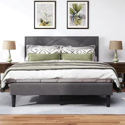 Streamdale Furniture Streamdale Queen Bed Frame Storage Headboard & Metal Slats