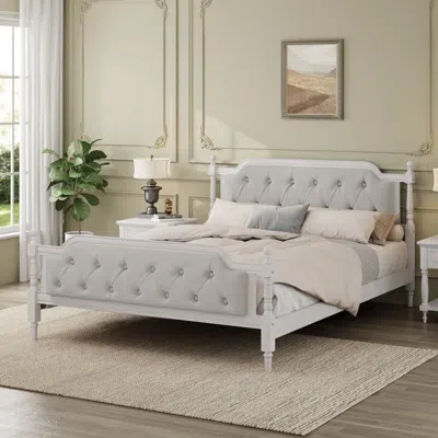 Streamdale Furniture Streamdale Queen Bed Frame Tufted Headboard